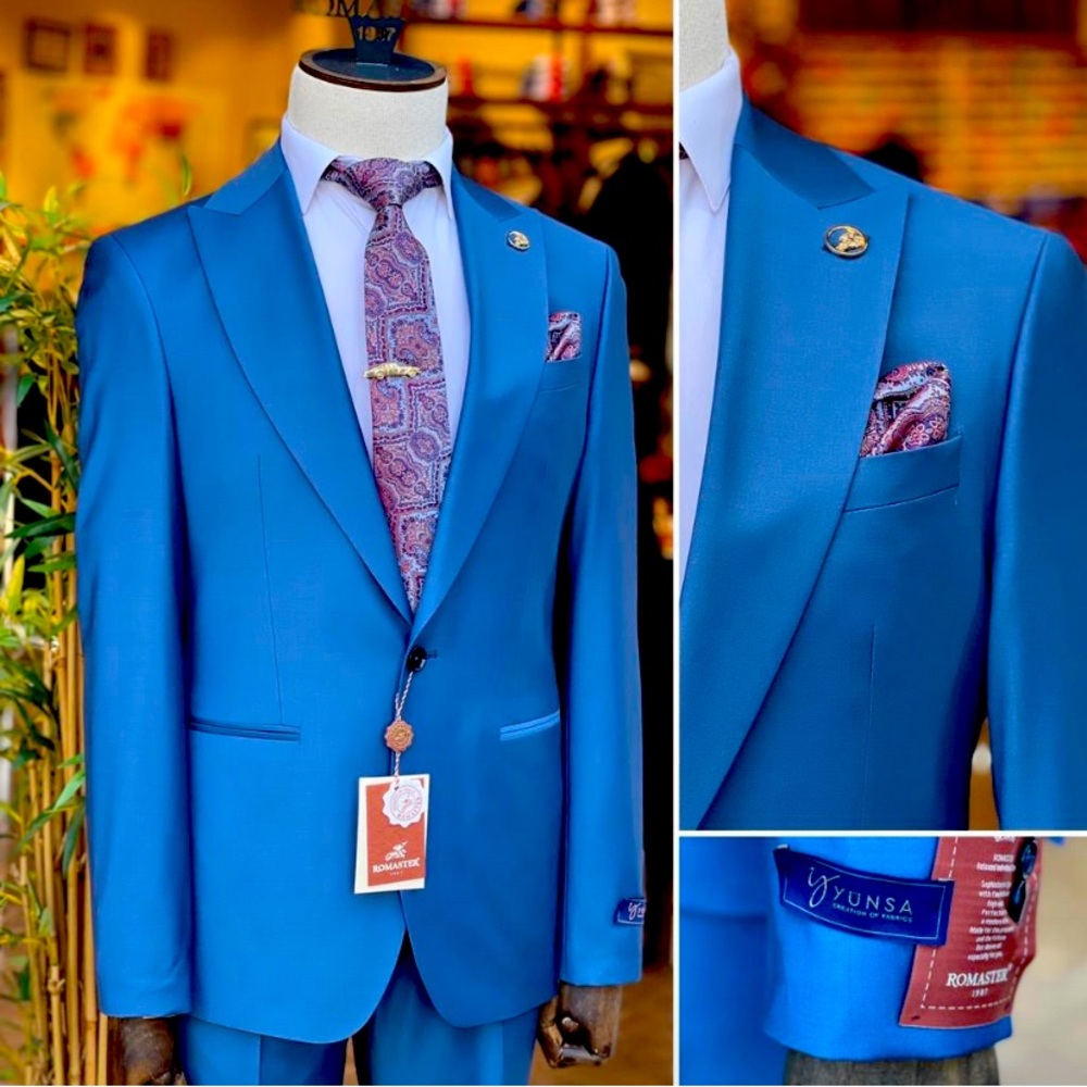 NWT Super 100s Wool French Blue Suit